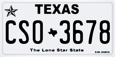 TX license plate CSO3678