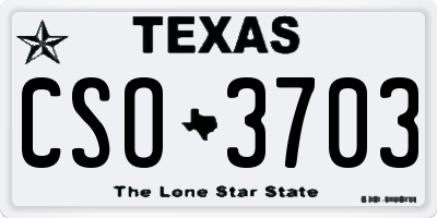 TX license plate CSO3703