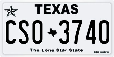 TX license plate CSO3740