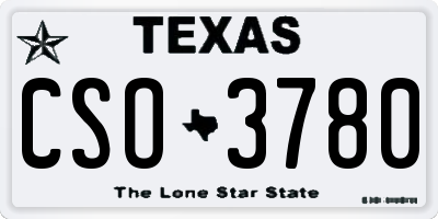 TX license plate CSO3780