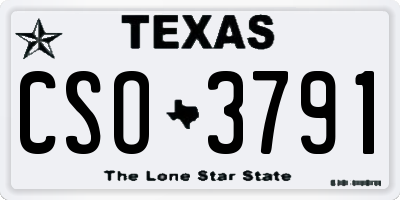 TX license plate CSO3791