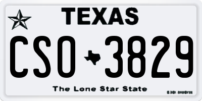 TX license plate CSO3829