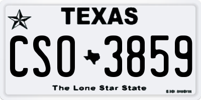 TX license plate CSO3859