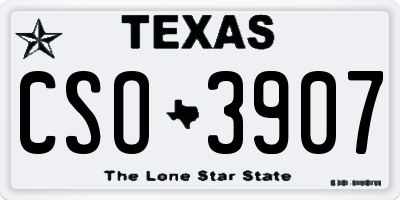 TX license plate CSO3907