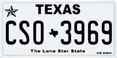 TX license plate CSO3969
