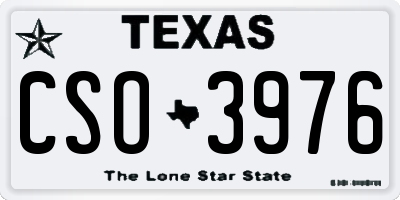 TX license plate CSO3976