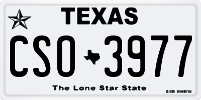 TX license plate CSO3977