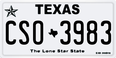 TX license plate CSO3983