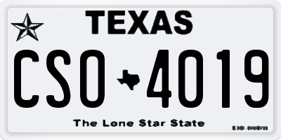 TX license plate CSO4019