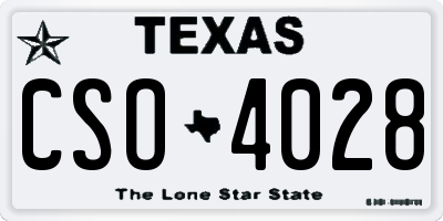 TX license plate CSO4028