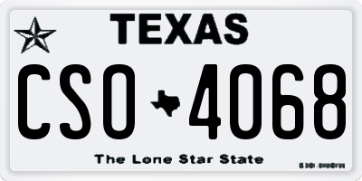 TX license plate CSO4068
