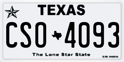 TX license plate CSO4093