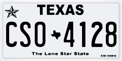 TX license plate CSO4128