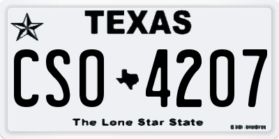 TX license plate CSO4207