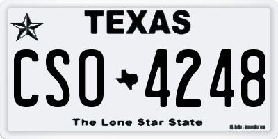 TX license plate CSO4248