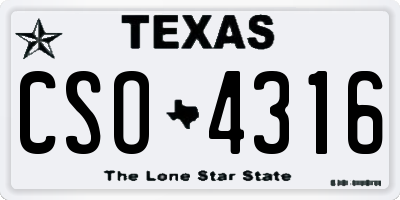 TX license plate CSO4316