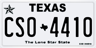 TX license plate CSO4410
