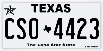 TX license plate CSO4423