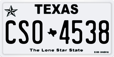 TX license plate CSO4538