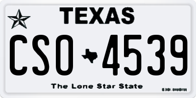 TX license plate CSO4539