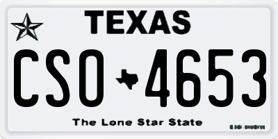 TX license plate CSO4653