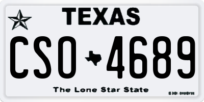 TX license plate CSO4689
