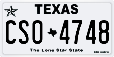 TX license plate CSO4748