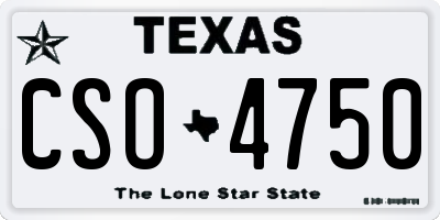 TX license plate CSO4750