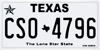 TX license plate CSO4796
