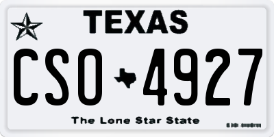 TX license plate CSO4927