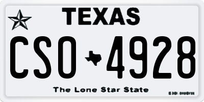 TX license plate CSO4928