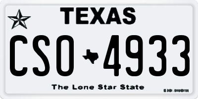 TX license plate CSO4933