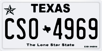 TX license plate CSO4969