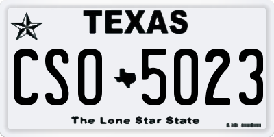 TX license plate CSO5023