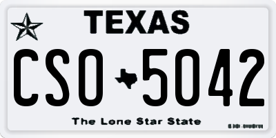 TX license plate CSO5042