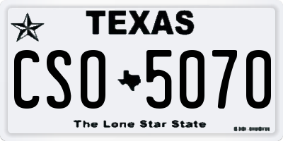 TX license plate CSO5070