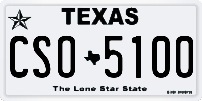 TX license plate CSO5100