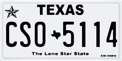 TX license plate CSO5114