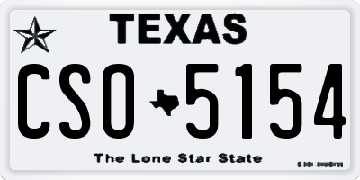 TX license plate CSO5154