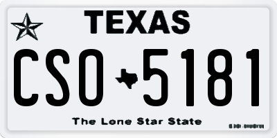 TX license plate CSO5181