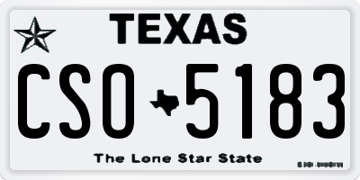 TX license plate CSO5183