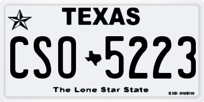 TX license plate CSO5223