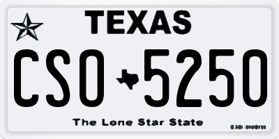 TX license plate CSO5250