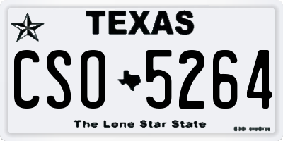 TX license plate CSO5264