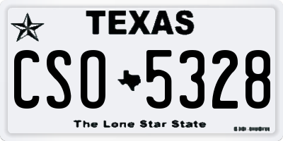 TX license plate CSO5328
