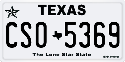 TX license plate CSO5369