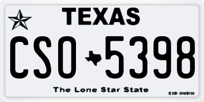 TX license plate CSO5398
