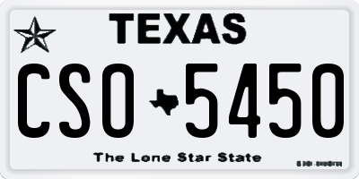 TX license plate CSO5450
