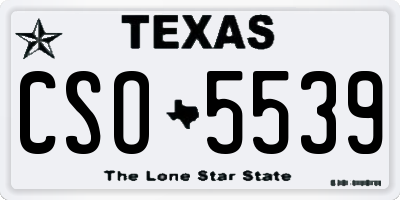 TX license plate CSO5539