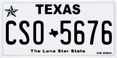TX license plate CSO5676